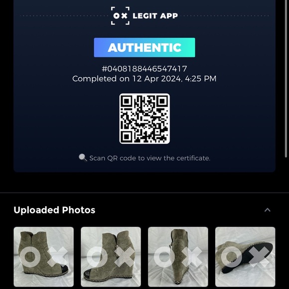 CHANEL Grey Suede Chain Trim Ankle Booties Made in Italy Marked as 38 - 8US - Picture 3 of 15